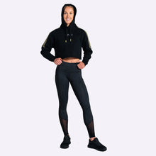 Load image into Gallery viewer, The WOD Life - Women's Wanderer Cropped Hoodie - BLACK/KHAKI