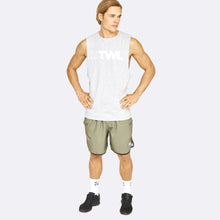 Load image into Gallery viewer, The WOD Life - Men's Classics Gunship Muscle Tank - Light Grey/White