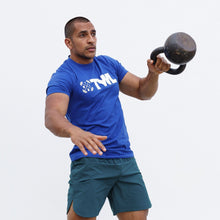 Load image into Gallery viewer, The WOD Life - Men's Classics Flux T-Shirt - Surf Blue/White