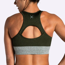 Load image into Gallery viewer, The WOD Life - Women's Endure Seamless Bra - Dark Olive Marl/Stone Marl