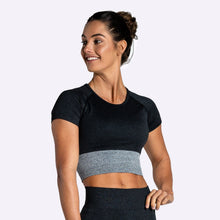 Load image into Gallery viewer, The WOD Life - Women's Endure Seamless Crop - Black/Charcoal Marl