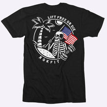 Load image into Gallery viewer, RokFit Men's T-Shirt - LIFT FREE OR DIE - Black
