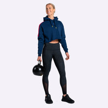 Load image into Gallery viewer, The WOD Life - Women's Wanderer Cropped Hoodie - INDIGO/CERISE
