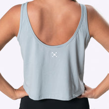 Load image into Gallery viewer, TWL - Women's Cropped Spirit Tank - POWDER BLUE/WHITE
