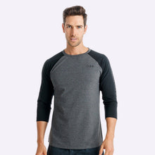 Load image into Gallery viewer, The Brave - Men's Adventure Raglan Shirt - Charcoal Marle/Black/Black
