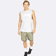 Load image into Gallery viewer, The WOD Life - Men's Classics Gunship Muscle Tank - Light Grey/White
