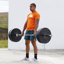 Load image into Gallery viewer, The WOD Life - Men's Classics Flux T-Shirt -  Golden Poppy/White
