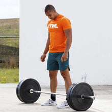 Load image into Gallery viewer, The WOD Life - Men's Classics Flux T-Shirt -  Golden Poppy/White
