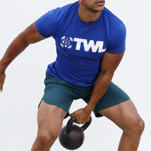 Load image into Gallery viewer, The WOD Life - Men's Classics Flux T-Shirt -  Surf Blue/White
