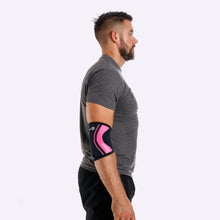 Load image into Gallery viewer, Rehband RX Elbow Sleeve - 5mm - Black/Pink - PAIR

