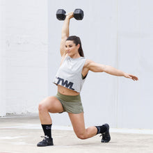 Load image into Gallery viewer, The WOD Life - Women's Classics Slash Crop Tank - Light Grey
