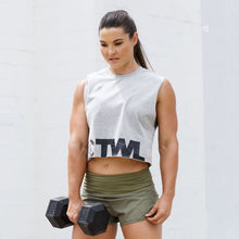 Load image into Gallery viewer, The WOD Life - Women's Classics Slash Crop Tank - Light Grey
