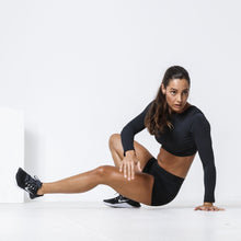 Load image into Gallery viewer, The WOD Life - Women's Classics Striker L/S Crop - Black
