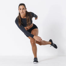 Load image into Gallery viewer, The WOD Life - Women's Classics Striker L/S Crop - Black
