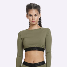 Load image into Gallery viewer, The WOD Life - Women's Classics Striker L/S Crop - Khaki
