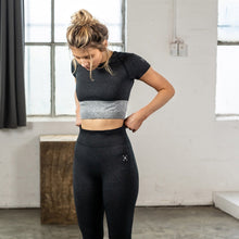 Load image into Gallery viewer, The WOD Life - Women's Endure Seamless Tights - Black/Charcoal Marle
