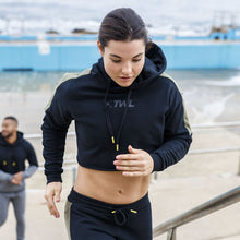 Load image into Gallery viewer, The WOD Life - Women's Wanderer Cropped Hoodie - BLACK/KHAKI
