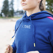 Load image into Gallery viewer, The WOD Life - Women's Wanderer Cropped Hoodie - INDIGO/CERISE
