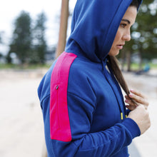Load image into Gallery viewer, The WOD Life - Women's Wanderer Cropped Hoodie - INDIGO/CERISE
