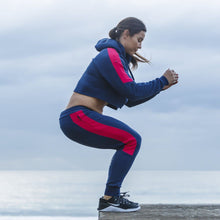 Load image into Gallery viewer, The WOD Life - Women's Wanderer Cuffed Jogger Pants - INDIGO/CERISE
